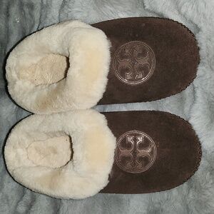 Tory Burch Size 9 Brown Slippers